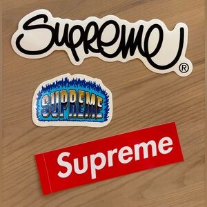 Supreme Sticker Trio - Black, Blue, Red
